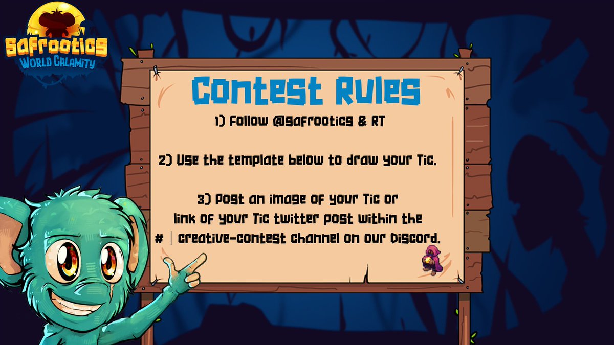 safrootics's tweet photo. ๐Rules to Enter๐
To Enter:
1โฃ Follow @safrootics & RT
2โฃ Use the template below to draw your Tic.
3โฃ Post an image of your Tic or link of your Tic twitter post within the #โcreative-contest channel on our Discord.
#safrootics #tictime #blockchaingames #drawyourtic https://t.co/Ti6AUfXFKs