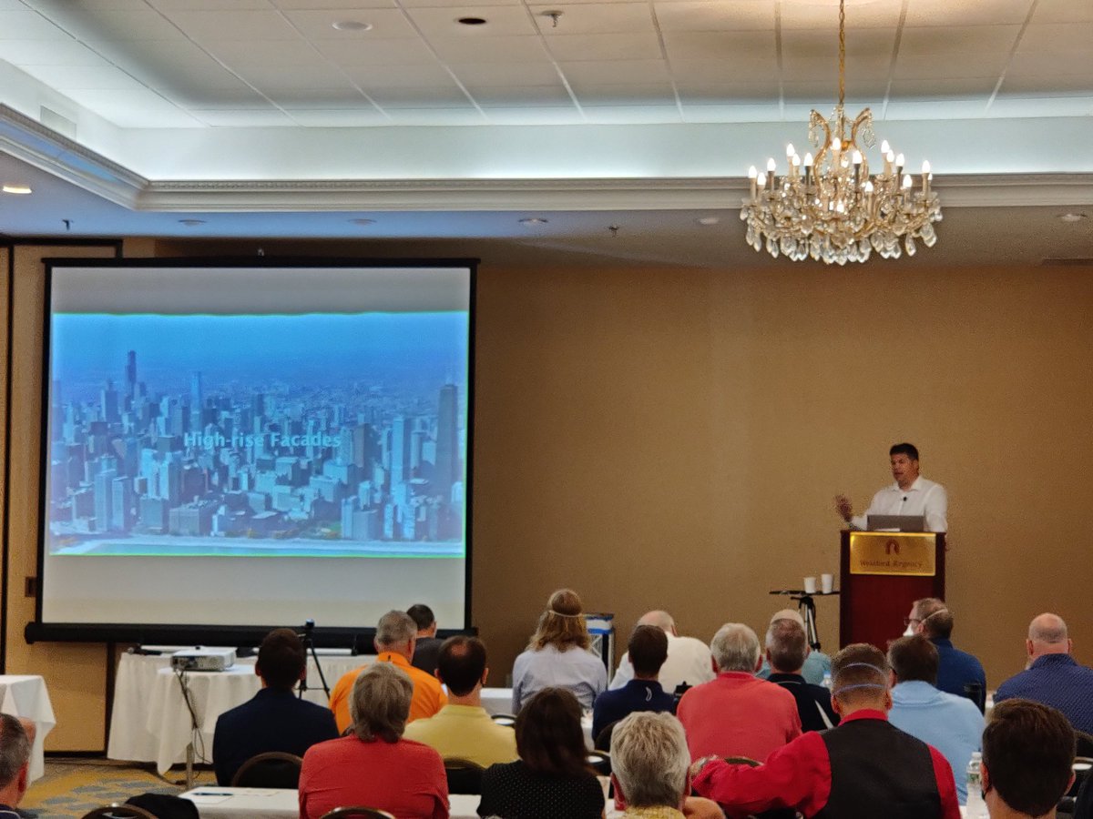 jfstraube's tweet photo. #bscamp @RDHBuildings Graham Finch of RDH Building Science presenting at the Westford Symposium on Building Science. Deep dive into Mass timber and prefabricated enclosures. https://t.co/PKhRRL9giE