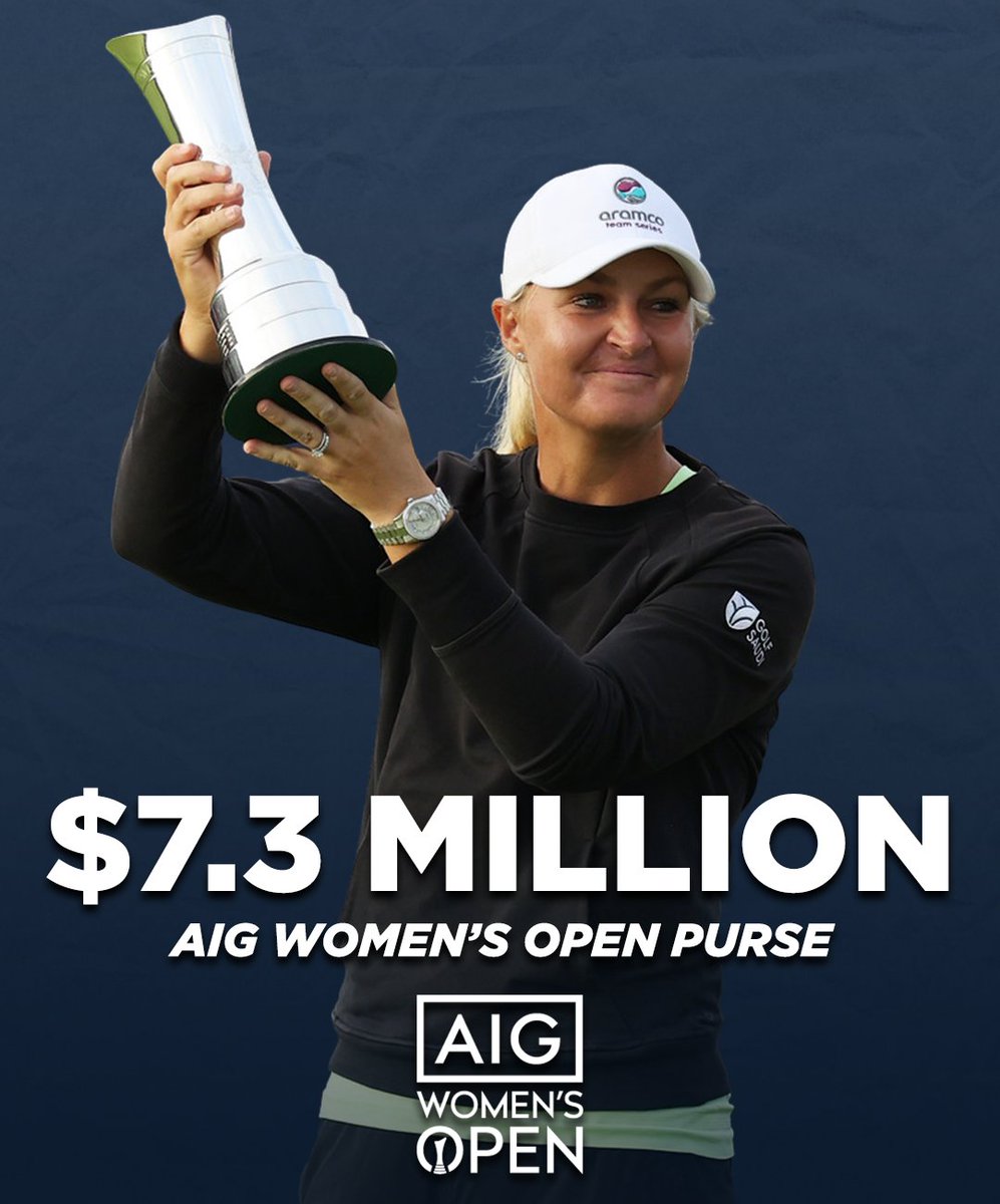 LPGA's tweet photo. Elevating the sport 🏆

The @AIGWomensOpen purse has been raised to $7.3 million, with the winner taking home over $1 million! 👏 https://t.co/R8VTN4HMzi
