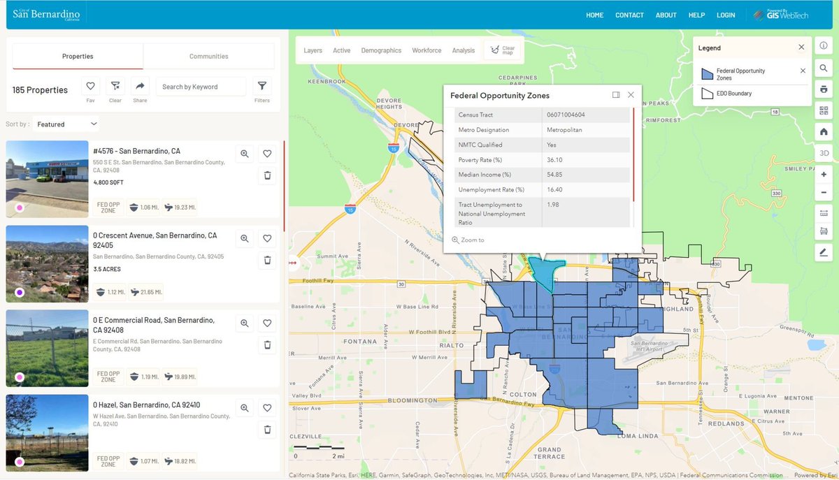 GIS_WebTech's tweet photo. Congrats to the City of San Bernardino, the latest California economic development team to go live with our new Guru technology! #giswebtech #econdev #economicdevelopment #siteselection #locationintelligence #esri #opportunityzones #fdi #iedc https://t.co/tukTTwVItO