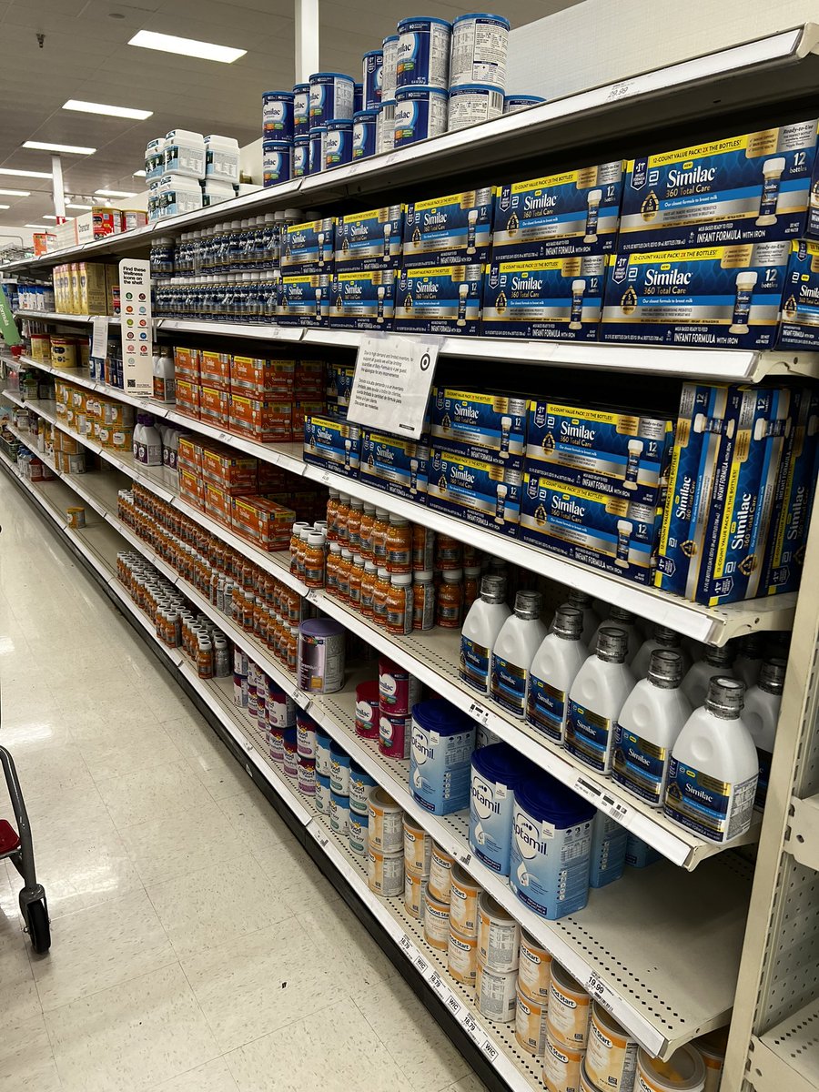 KatieNordeen's tweet image. Wendover Target in Greensboro. I haven’t seen the shelves this stocked in MONTHS. Is the #formulashortage over??