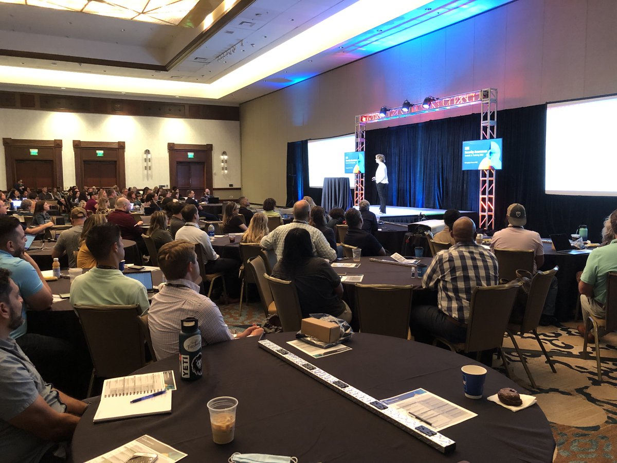 lspitzner's tweet photo. Amanda Fennell kicking of the #SecAwareSummit!  Over 200 people coming together in-person and over 5,000 joining virtually to learn together how we can all better Manage Human Risk.  Join us at https://t.co/rWWuvHKttd https://t.co/Ug1Bt4hPQf