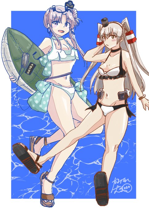 というわけで身内からのお願いで秋津洲と天津風を描いてました☺️ 