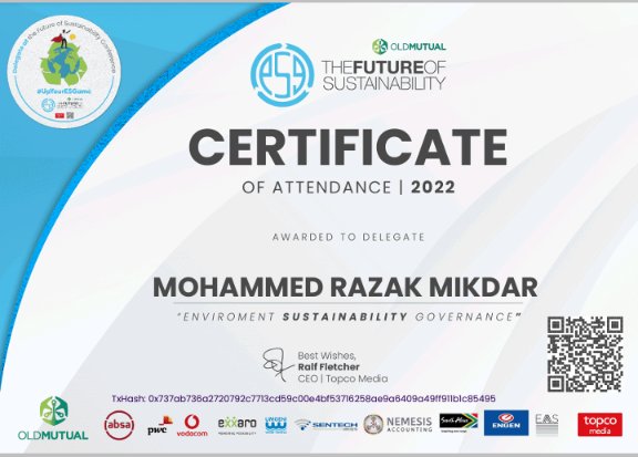 mikdar2009's tweet image. I&apos;ll serve my environment by providing sustainable solutions to global challenges. Thank you topco media and @Certtin