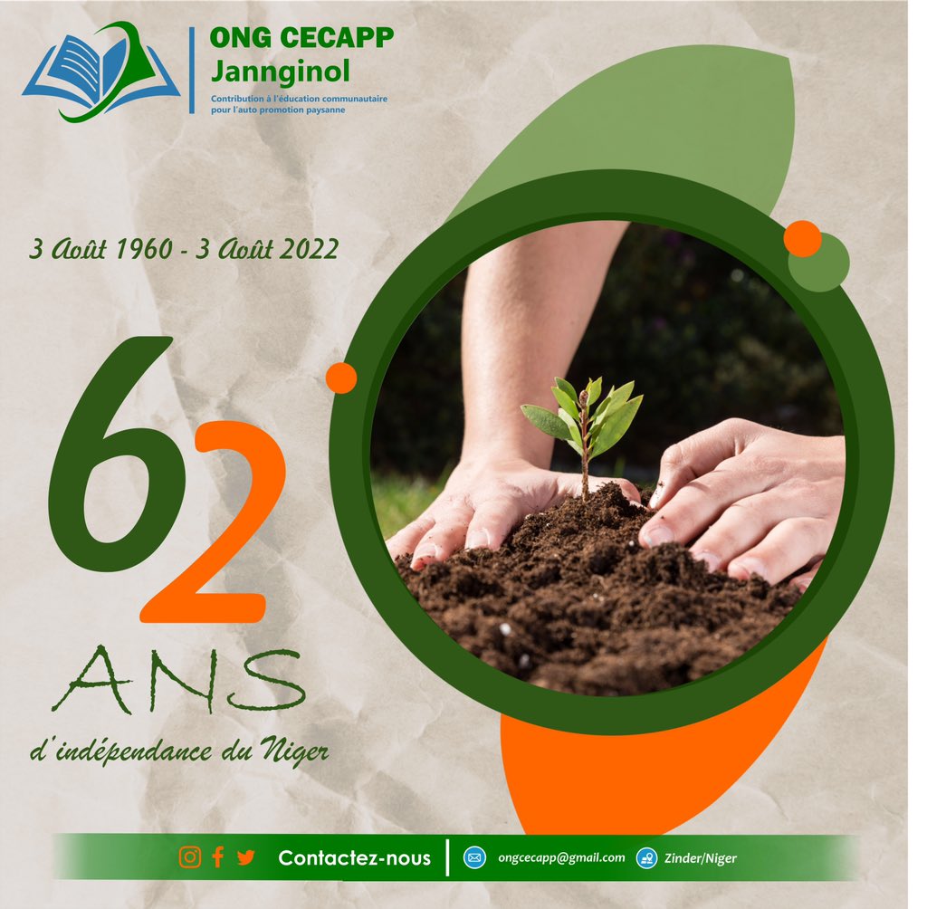 L’ONG CECAPP Jannginol vous souhaite bonne fête de l’indépendance.
#IndependanceNiger