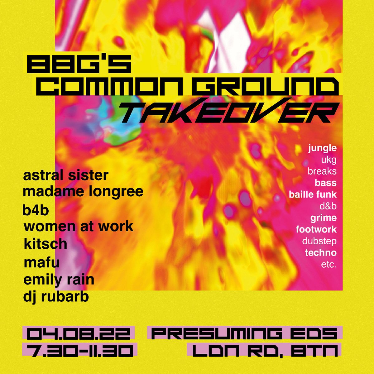 _emmaeharrison's tweet photo. Calling women and gender minorities in #Brighton who like BIG CHOONS: come through to BBG's first night, tomorrow at @PrezEdBrighton 💛 accessibility info + safer spaces policy at https://t.co/fYEkvvqgzP https://t.co/BK5IxLDT2l