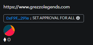 barteezo's tweet photo. DO NOT MINT "Legend of Grezzo" this is a SCAM. @opensea I already opened ticket but contract is requesting APPROVE ALL. https://t.co/kUSLthVyeP