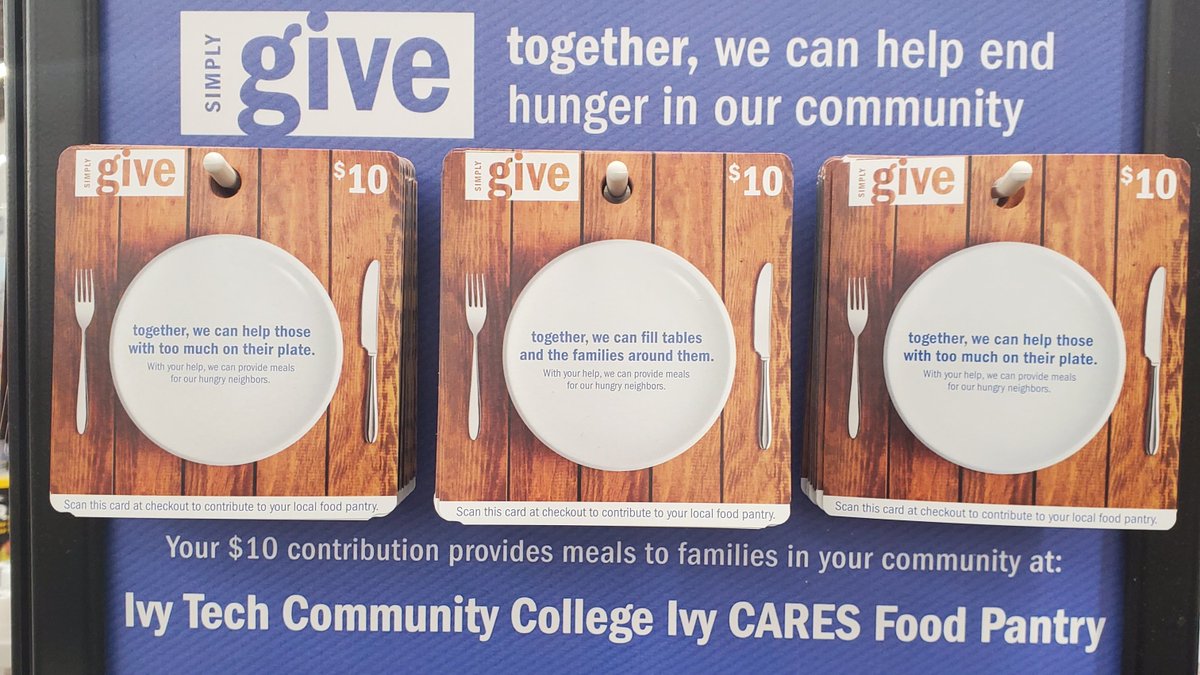 IvyTechInsider's tweet photo. For every $10 Simply Give card purchased at the Keystone Ave. store until Oct. 1, Meijer will provide an additional contribution of $10, bringing the total to $20 for a single customer purchase. Funds will go directly to Ivy Tech Bear Necessities Food Pantry. #ivyindyproud https://t.co/uaxA9VtgQl