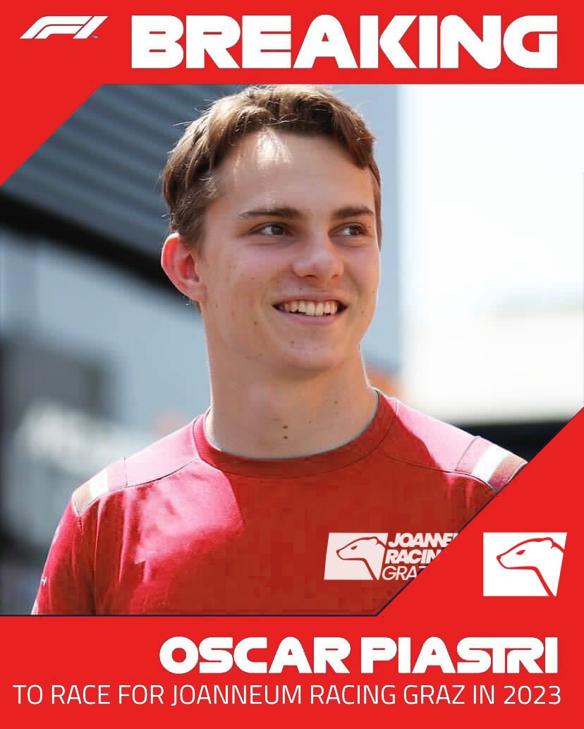 🚨 ANNOUNCEMENT 🚨
We are happy to announce that 2021 F2 Champion <a href="/OscarPiastri/">Oscar Piastri</a> will graduate to Formula Student joining Joanneum Racing Graz in 2023!
Welcome to the team, Oscar!