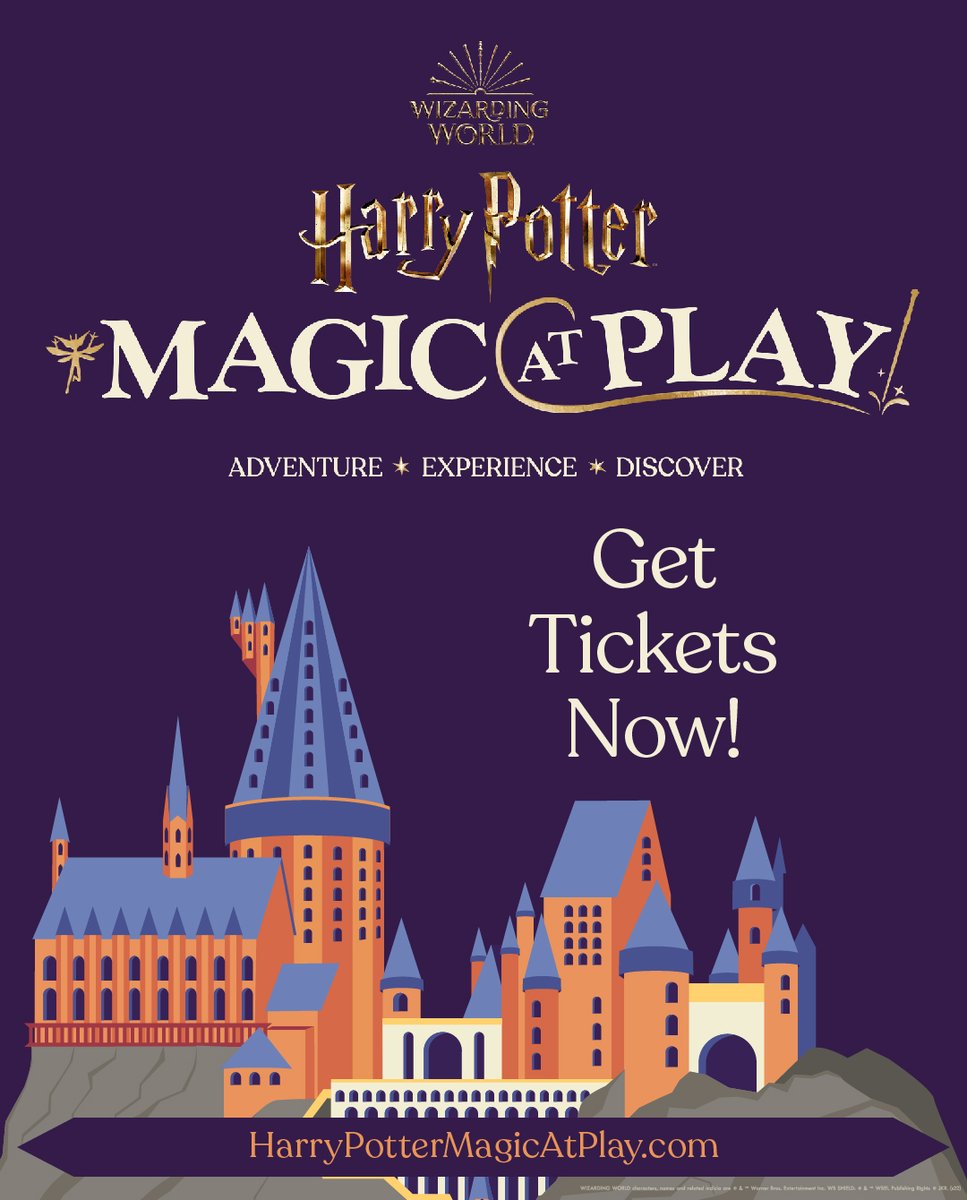 Tickets to Harry Potter™: Magic at Play are on sale now! Be the first to discover the Wizarding World with hands-on magical moments for witches and wizards of all ages ✨

We are open from November 11th for a limited time, so get your tickets today! 👉 bit.ly/Magic-at-Play