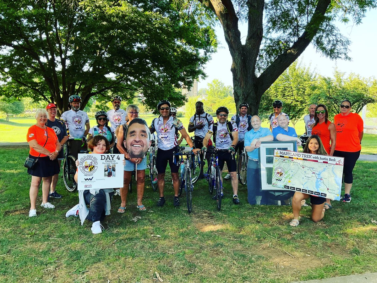 The start of Day 4 of #mdtrek9 from Frederick to Elkridge Thank you <a href="/windownation/">Window Nation</a> 
@trisportjunction 
@marylandprinthouse 
#cancercansuccit 
#pediatriconcology 
#holistichealing 
#fundraiser 
#hiking 
#biking
#maryland 
Marylandtrek.com