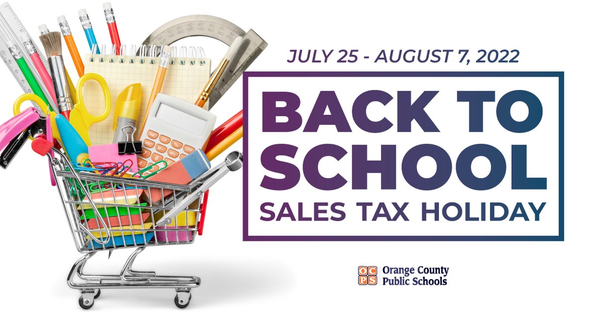 Reminder: the 2022 Back-to-School Sales Tax Holiday runs July 25, 2022 Through August 7, 2022!  Information from the state of Florida about what is included can be found here: floridarevenue.com/taxes/tips/Doc…