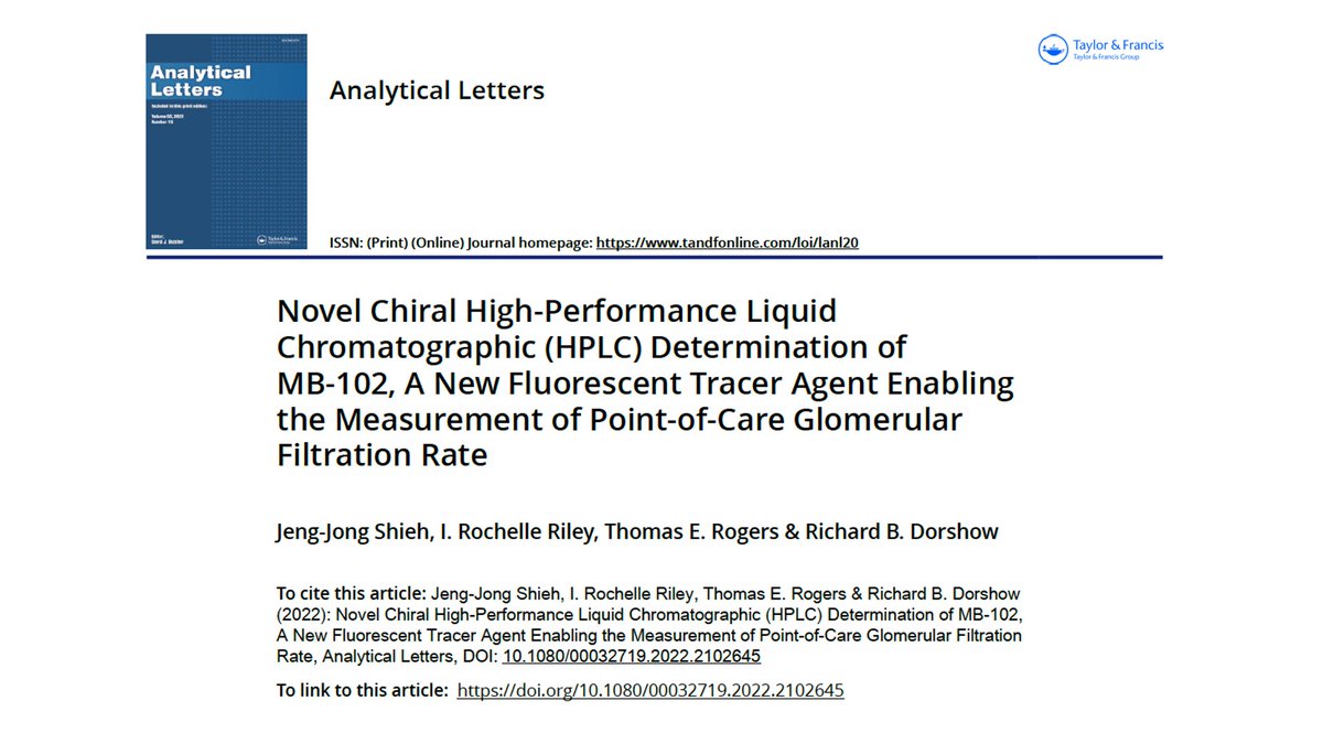 medibeacon's tweet photo. New chiral chromatography method developed to determine chiral purity of Relmapirazin (MB-102). See https://t.co/ym1xrN7wld. Method shown to be precise, accurate and robust. Applicable to API and formulation, suitable for large scale manufacture and for regulatory submissions. https://t.co/RY0N7ms0vw
