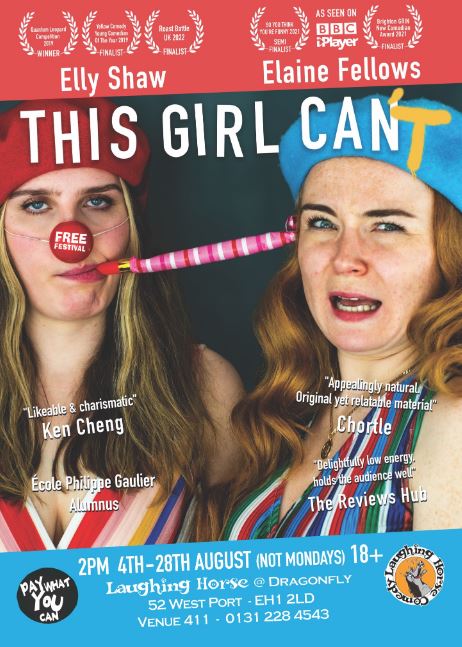 Alumna @elainefellows_ and character comedian Elly Shaw have joined to perform 'This Girl Can’t'. Expect crazy characters & relatable yet ridiculous & original storytelling. 📍 Laughing Horse @ Dragonfly 📆 4th -28th August (not Mondays) ⌚ 2pm Tickets: tickets.edfringe.com/whats-on/elly-…