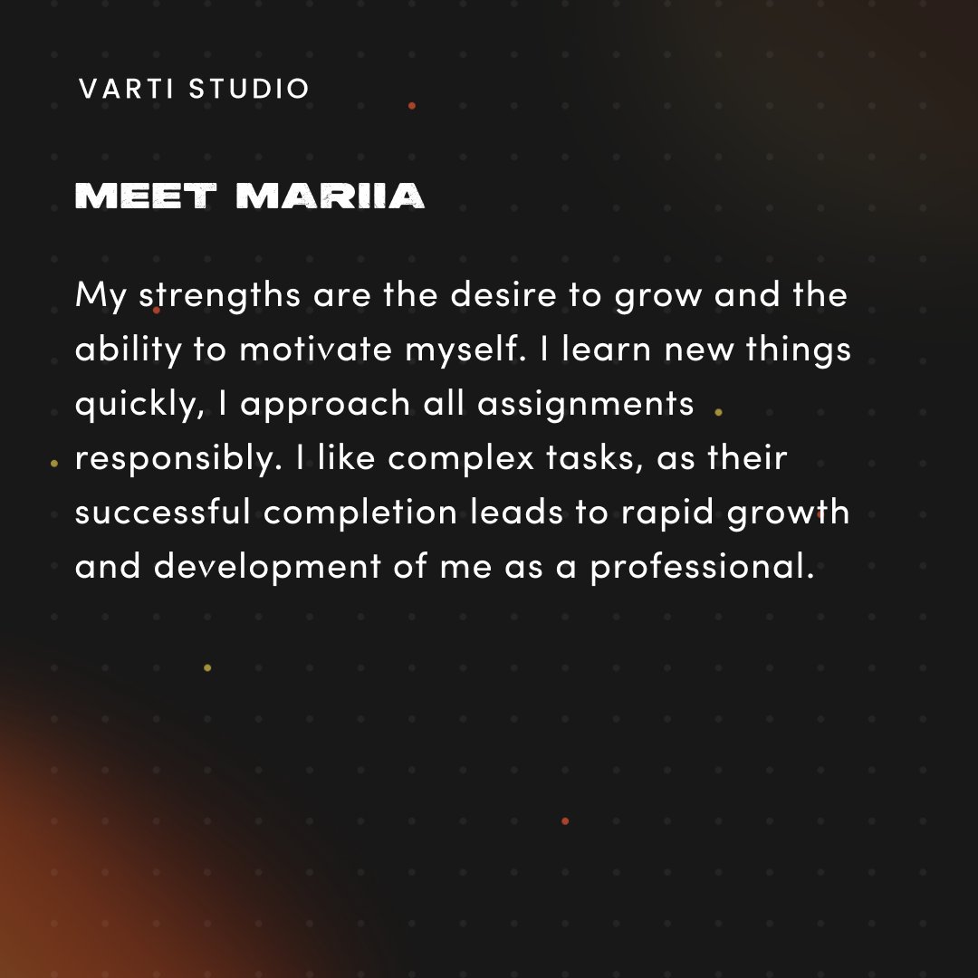 VartiStudio's tweet photo. And we continue to introduce you to our team!

Meet Maria!
More about her in the carousel ♥

#design #webdesign #uiux #uiuxdesign #webdesigner #proffesionaldesign #proffesional #designideas #websitedesign #website #websitedeveloping #figma #adobeaftereffects #illustrator https://t.co/JMXA9RYQ0n