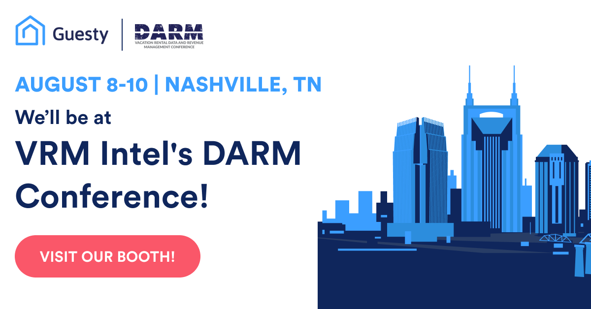 Guesty's tweet photo. Were excited to be sponsoring @VRMIntel's 4th annual #DARM conference next week in #Nashville! ⚡️
Will you be there? Check out our booth to hear all about our one-stop solution for #vacationrentals 🤝
→ Register for the event >> https://t.co/oaiCN2y6WX
#vrdarm #vrdarm2022 https://t.co/j9zOx5FTiP