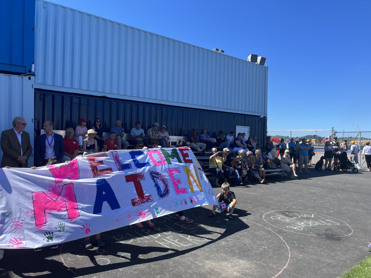 PortSaintJohn's tweet photo. She is here!! Thank you #SaintJohn for helping us with a warm welcome! @maidenfactor https://t.co/IE58HuaITN
