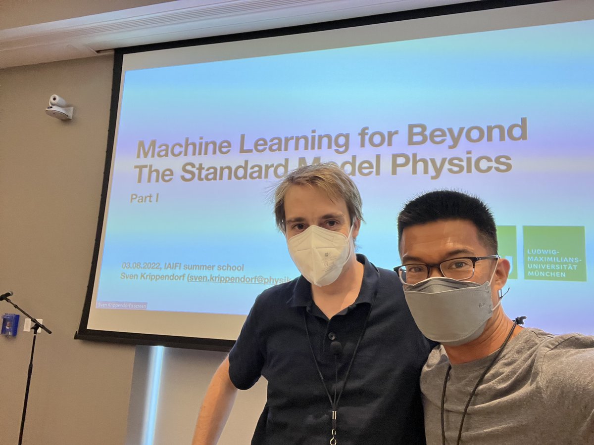 At the <a href="/iaifi_news/">IAIFI</a> 2022 summer school: <a href="/KrippendorfSven/">Sven Krippendorf</a> presents machine learning for BSM physics. (Sven and I were foosball competitors during Part III at <a href="/Cambridge_Uni/">Cambridge University</a>... 15 years ago)