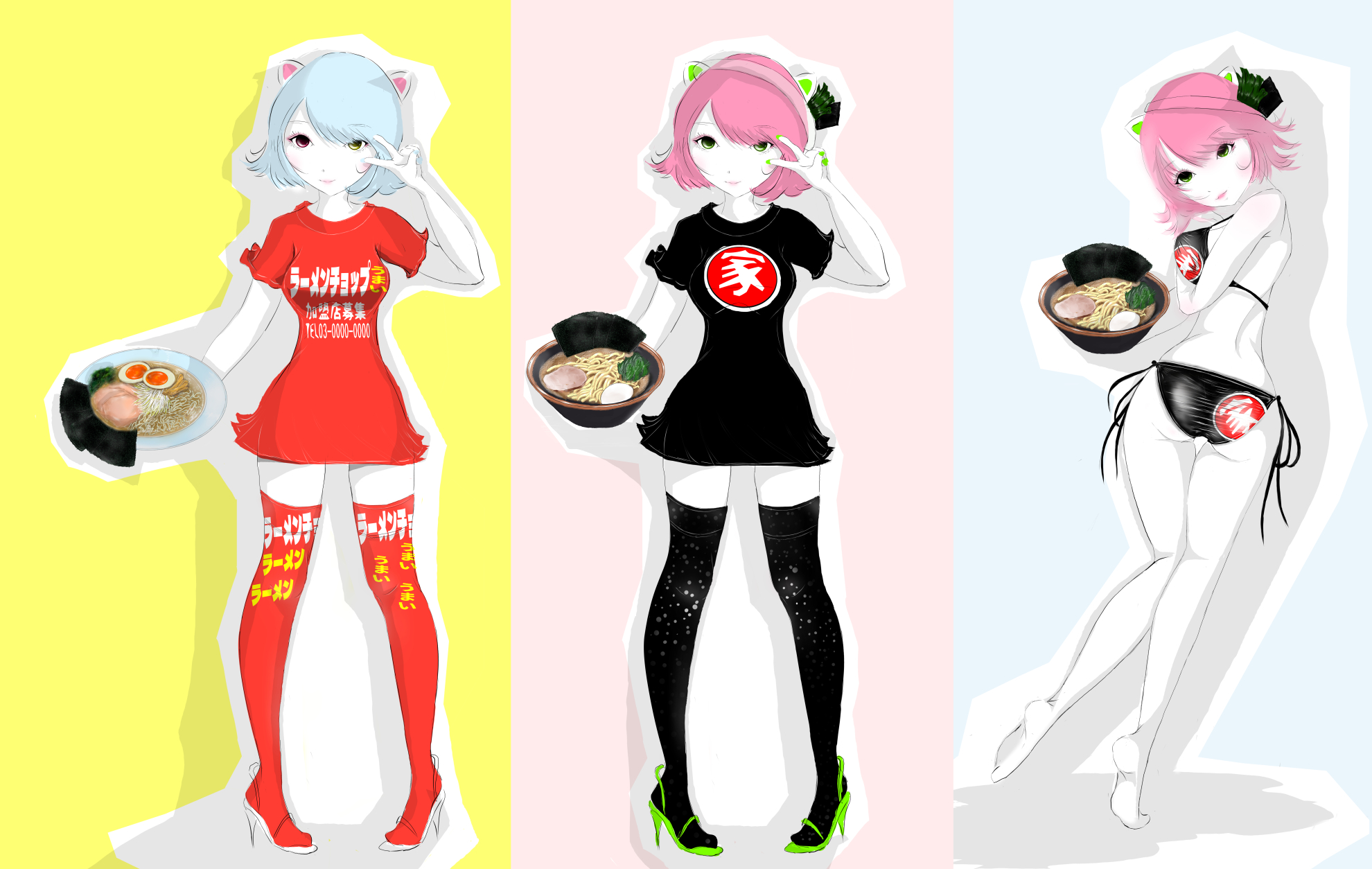 けろるレモン 004 イラスト 家系ちゃんと双子のお姉さんラーチョーちゃん並べてみました Pcの壁紙にしたらいい感じ ラーショー ラーメン イラスト ラーメンチョップ T Co 6kcepvbsua Twitter