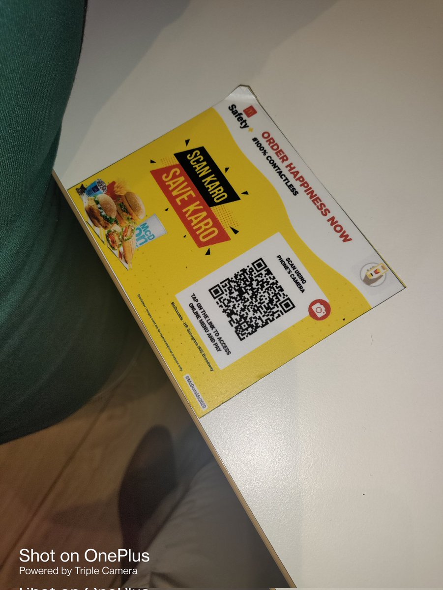 ayush_dh's tweet photo. @McDonalds @mcdonaldsin @McDonaldsInd Placed an order through this scanner. The mcdonalds is now bluffing the customer. 20 minutes and the counter has no clue that the order has been placed. Saying that talk to the person who told you to scan the code. What the hell. https://t.co/M3x83wM2KG