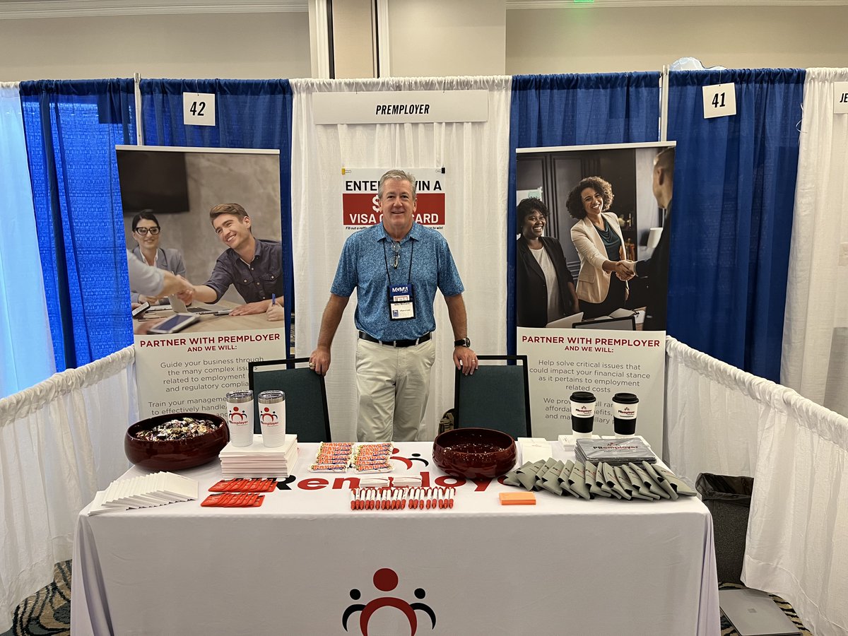 PRemployer's tweet image. We are all set up at booth #42 at MGMA. Make sure to stop by and see us! #partnerwithexperts #whatsupinhealthcare #MGMA2022