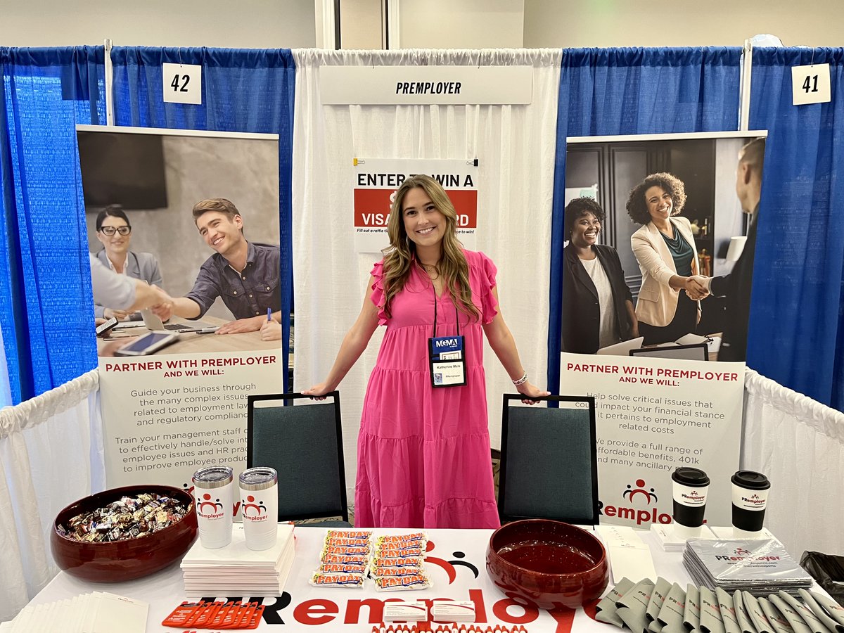 PRemployer's tweet image. We are all set up at booth #42 at MGMA. Make sure to stop by and see us! #partnerwithexperts #whatsupinhealthcare #MGMA2022