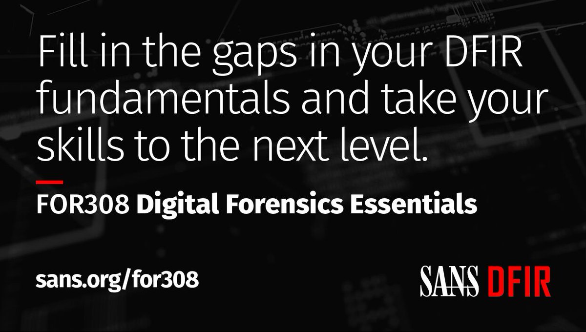 new_2_cyber's tweet photo. FOR308 Digital Forensics Essentials provides the necessary knowledge to understand the Digital Forensics and Incident Response disciplines.

Try the course demo to see if it's right for you: https://t.co/U7UgvQwbnD

Learn more about #FOR308: https://t.co/yHE6FgPxip https://t.co/YLGvgV78ZW
