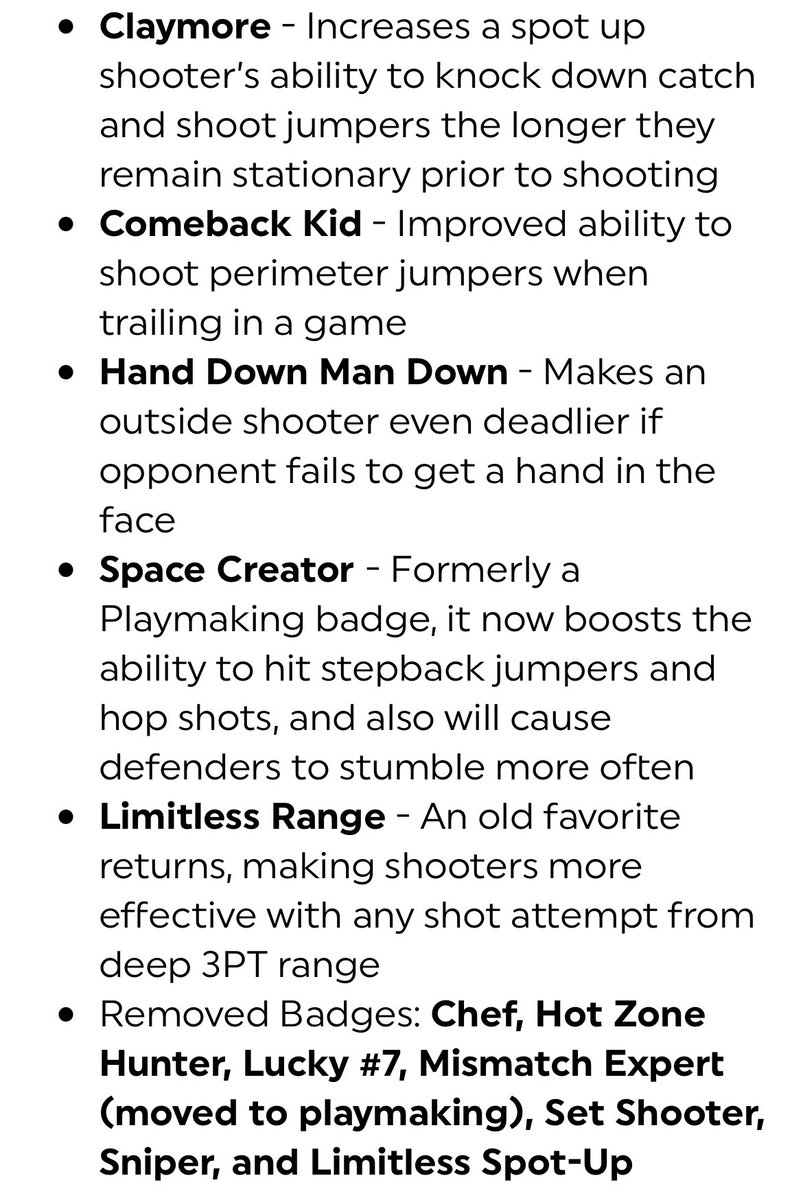 2KIntel's tweet photo. All New and removed badges in #NBA2K23 https://t.co/dVzVCgEfrb