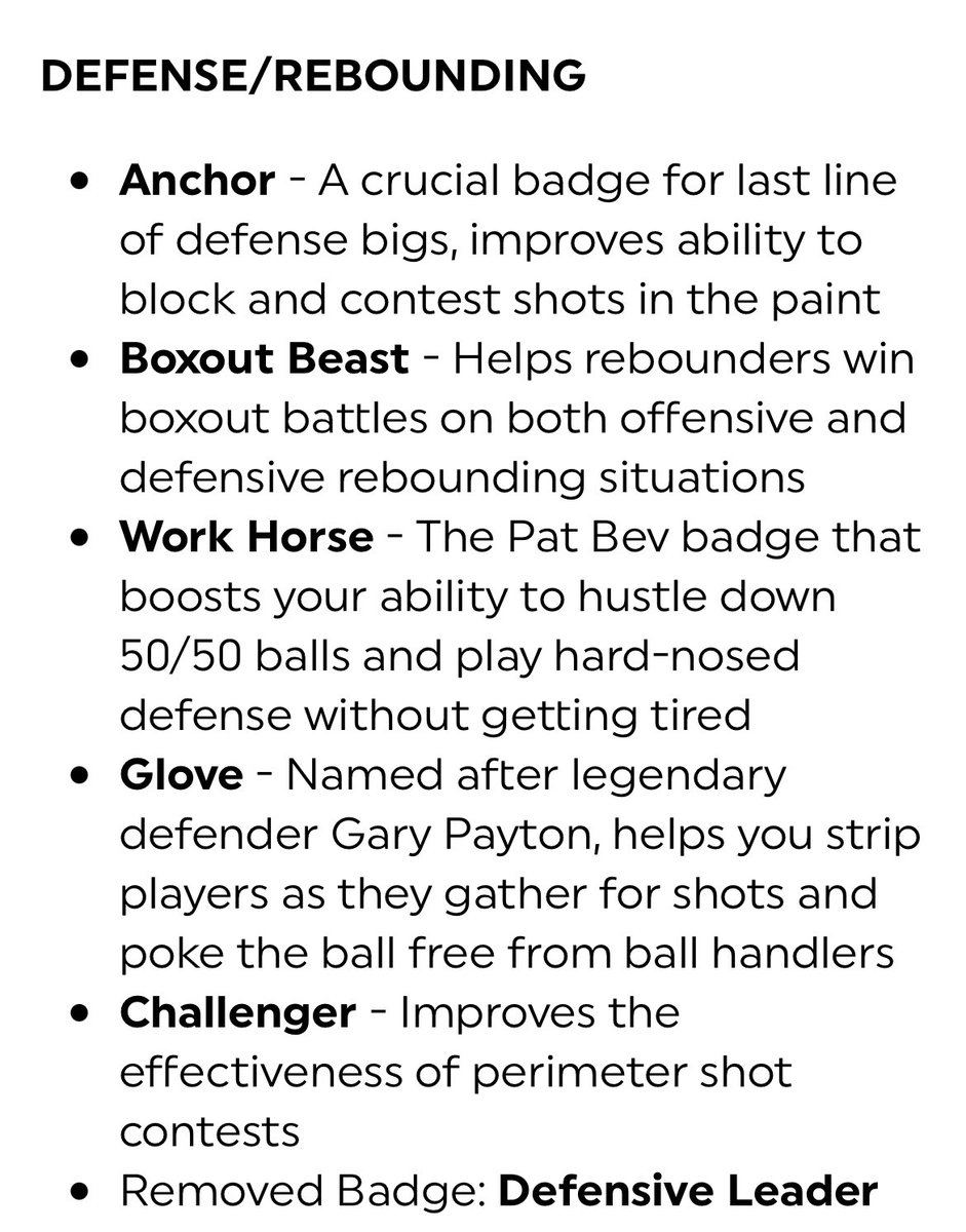 2KIntel's tweet photo. All New and removed badges in #NBA2K23 https://t.co/dVzVCgEfrb