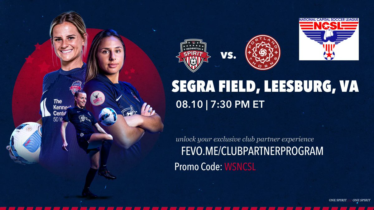 <a href="/WashSpirit/">Washington Spirit</a> needs your support at their upcoming game vs. <a href="/ThornsFC/">Portland Thorns FC</a>. Get your tickets today! Use this link and the code "WSNCSL" for discounted tickets: buff.ly/3Pf8j8Y