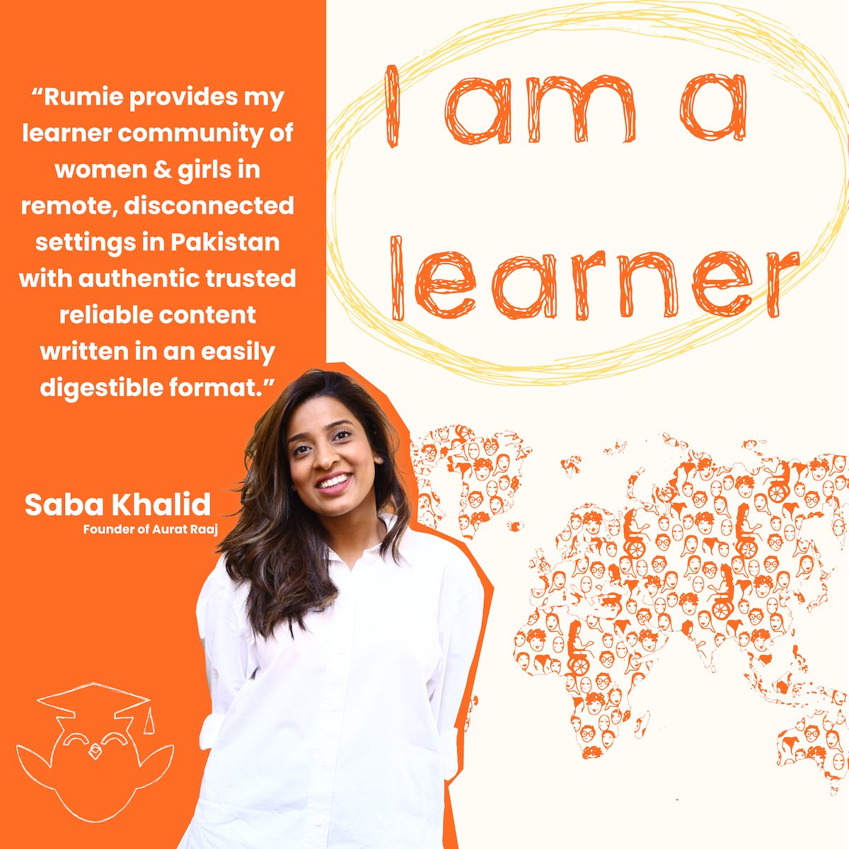 RumieLearn's tweet photo. Am A Learner 🧡 Meet Saba Khalid, Founder of Aurat Raaj.

"My main challenge is limited connectivity, lack of trust in what they read online, fear of someone tracking what they are reading online, too much contrasting content available online."

#Rumie #rumielearn #bytes https://t.co/UwHrbkf9hv