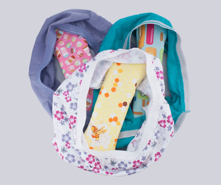 partypantspads's tweet photo. Would you prefer crinkly, smelly, ugly disposable pads when you drop trow 👖or these colorful, comfortable and fun reusable cloth pads? Periods should be a happy time so embrace the joy with Party In My Pants Pads! https://t.co/RJKjWbJJO6