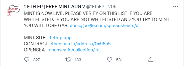 sensei_dot_win's tweet photo. Most people could NOT mint 1ETH FP even WITH a whitelist. 

There were all kinds of problems, ranging from MetaMask not popping up on the minting website, and it is ALMOST impossible to mint directly from contract.

🧵So how did Sensei holders still manage to profit over 3.5 ETH? https://t.co/MCVyNaslII