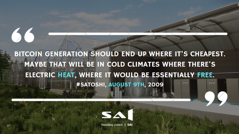bitcoinheatday's tweet photo. Bitcoin conceiver Satoshi Nakamoto envisioned a future in which Bitcoin generation will essentially be free, and its energy better recycled. From there we embarked on a journey towards this ultimate ambition. @SAI2TECH 

#Bitcoin #bitcoinheat #mining #energy https://t.co/e1h1StstdH