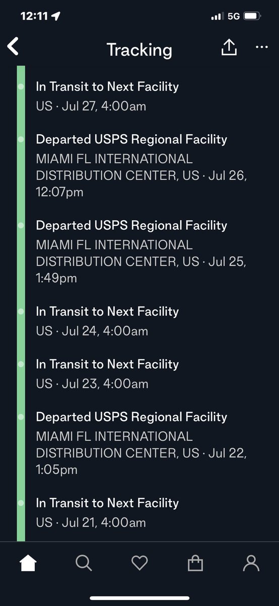 krudolph75033's tweet photo. @USPSHelp - I ordered a couple of shirts last month and according to my tracking information they left Miami 4 times now. Any idea when they actually may leave Miami and head my way?? https://t.co/H8lTY8qOe7