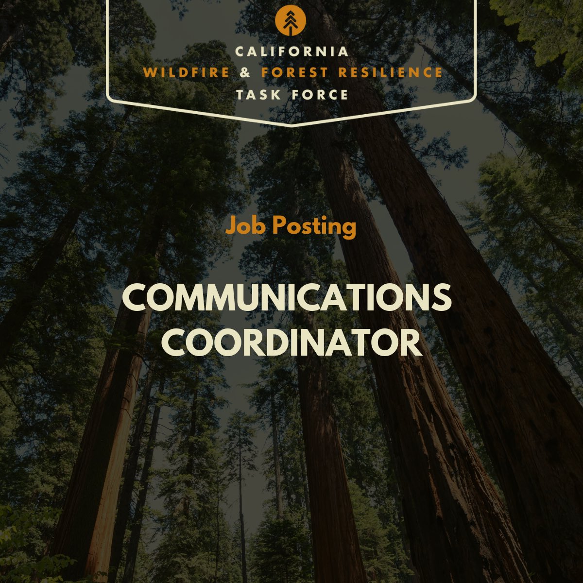 CAwildfireTF's tweet photo. Join @CAwildfireTF’s communication and public outreach efforts!  @CalNatResources is hiring a Communications Coordinator. More info and apply here: https://t.co/mhRX61R5zP
…
#WildfireTaskForce #TaskForceProgress https://t.co/a0fqAXr90A