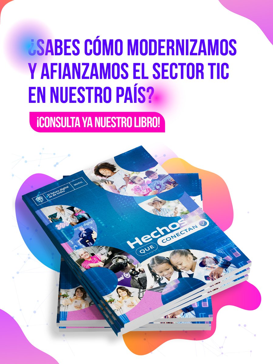 GobDigitalCO's tweet photo. ¡Hoy creemos que la tecnología es una herramienta para la equidad! Descubre cómo logramos #ElPaísQueConstruimos para el progreso de todos en nuestro libro #HechosQueConectan  https://t.co/SqjbQTSHna https://t.co/yHQRzD6goh
