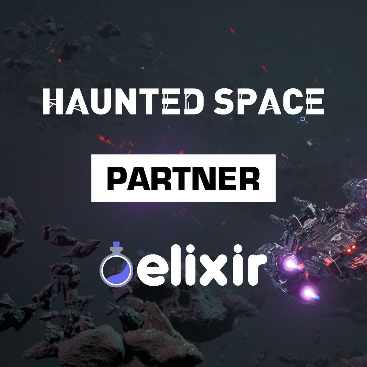 HauntedSpace_'s tweet photo. We are happy to announce that Haunted Space is partnering with @Elixir_Games 🥳

Check out more on our Medium article👇🏻
https://t.co/O8TzEVqz9B https://t.co/f6DOjcEWeX