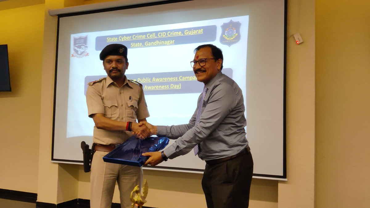_SigmaScience's tweet photo. Mr. H. R. Damor, PSI Waghodia, Ms. V. K. Garasiya PSI, Cyber Crime and Mr. Meet Brisht, Ethical Hacker  and Cyber Advisor conducted Seminar on Cyber Crime Awareness at Sigma Group of Institutes on 03/08/2022.
#sigmainstituteofscience #knowledgeispower 
#drumeshupadhyay https://t.co/oilTGiMd1G