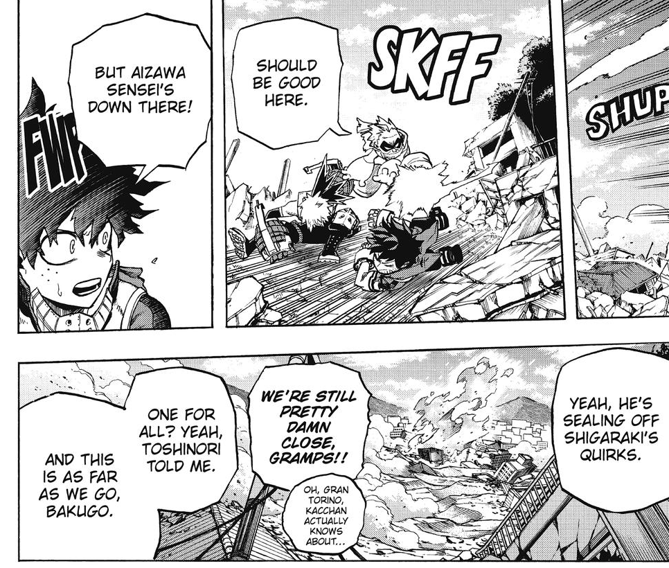 I'm gonna take this chapter as the moment AM told Gran Torino about Bakugo then. 