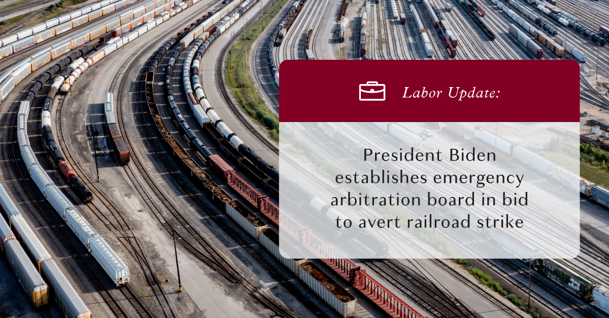 The board has 30 days to recommend new contract terms to resolve an ongoing dispute between carriers and unions representing railroad employees. The dispute threatens to upend supply chains already reeling from pandemic-related backlogs: ecs.page.link/qvzxP