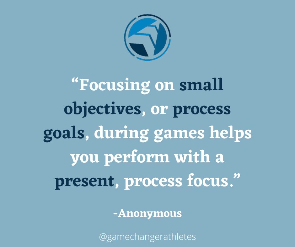 GCAthlete's tweet photo. Focusing on small objectives (called process goals) during games helps you focus in the moment. Remember, you want to play each game without the pressure and judgments that come with strict expectations.
#focus #gamechangerathletes #processgoals #mentalfocus https://t.co/Sbo6sgdC9e