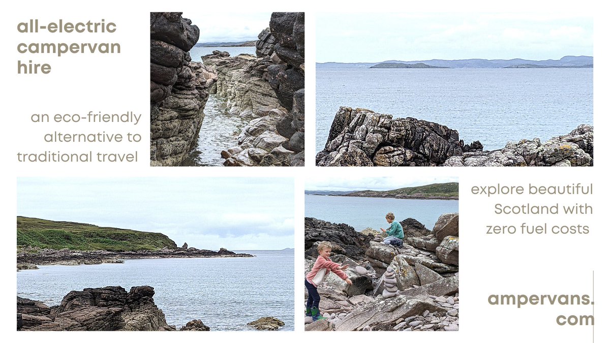 Visiting the beautiful Summer Isles, Scotland, for a #family #adventure . . . 

#electric #campervan #hire #ampervans #sustainable #travel #Scotland #tourism #family #solotravel #adventure #EV #electricvehicles #chargers #holidays #staycation #Eco