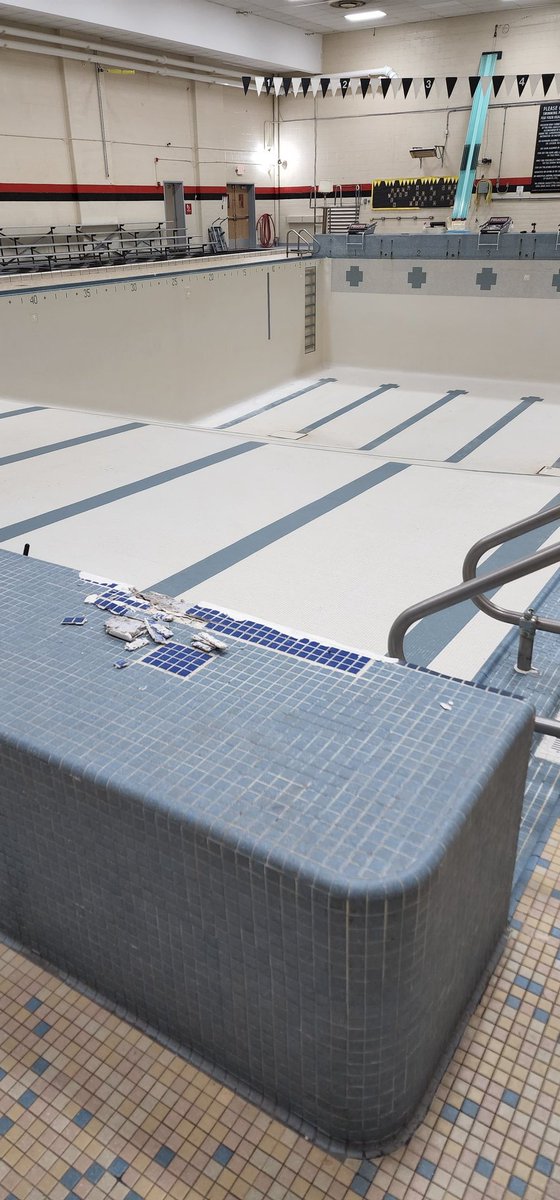 PerkinsSupt's tweet photo. Tile work being completed on our pool. Thank you, Mr. Linkenbach! @PerkinsSwimming @PerkinsATH @PerkinsHigh https://t.co/gtGDcJ9BWi