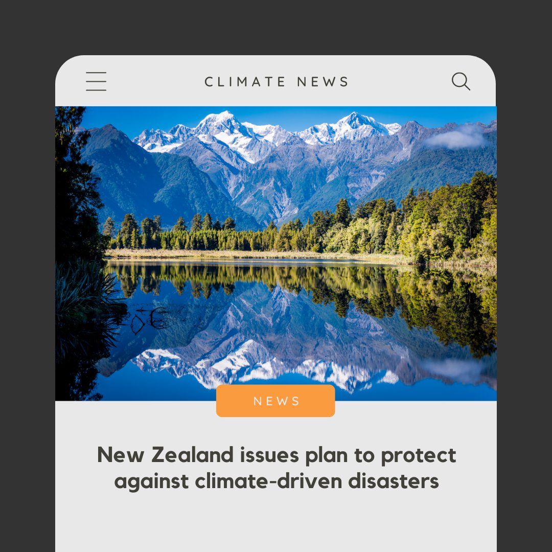 New Zealand issues climate change adaptation plan, to protect against climate-driven disasters.

The plan includes provisions for floods, fires &amp; rising sea levels, focusing on preparing people, businesses &amp; governments for these risks.

theguardian.com/world/2022/aug…

#ClimateNews