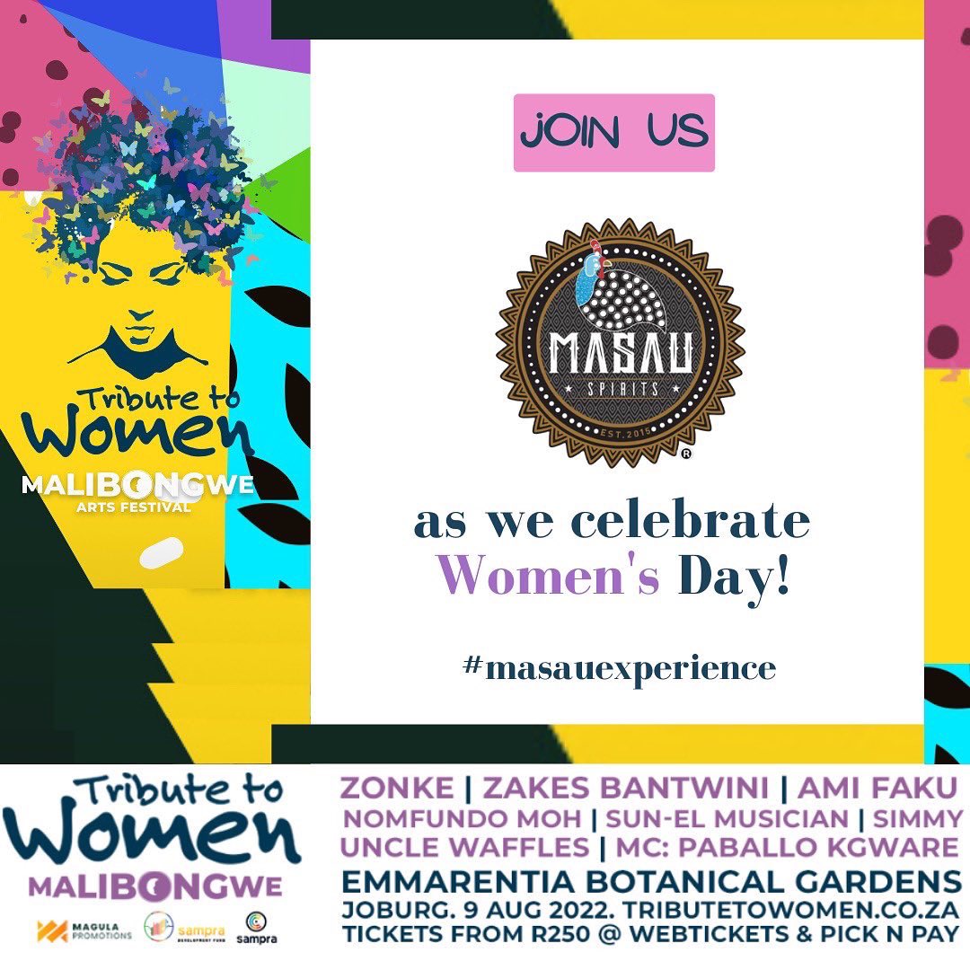 MasauSpirits's tweet photo. #masauexperience
Masau Spirits will be available @atributetowomen Malibongwe Festival.
Join us as we celebrate WOMEN’S DAY !
#masauexperience #atribute #atributetowomen #women #womenempowerment #womensday #masauspirits #somethingafrican #Joburg https://t.co/4QHBhJ5w9a