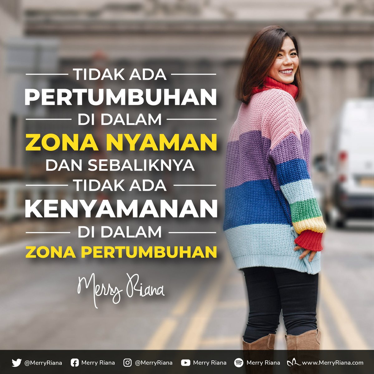 MerryRiana's tweet photo. Tidak ada pertumbuhan di dalam zona nyaman dan sebaliknya tidak ada kenyamanan di dalam zona pertumbuhan.

Setuju?
Yang setuju coba ketik “👍” di kolom komentar

#SelaluAdaYangBaik

#MerryRiana #Motivasi #Inspirasi #MotivasiMerryRiana #InspirasiMerryRiana #MerryRianaQuotes https://t.co/L3UL7HqwUM