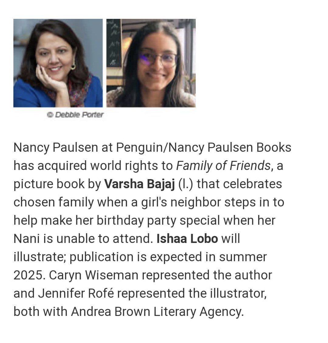 IshaaLobo's tweet photo. Book News!!!! 🎉 I am so excited to be illustrating this wonderful book by @varshabajaj and published by @nancyrosep at Penguin Random House!!! This really is a dream project 🥰 #kidlit https://t.co/nsR823aJlN