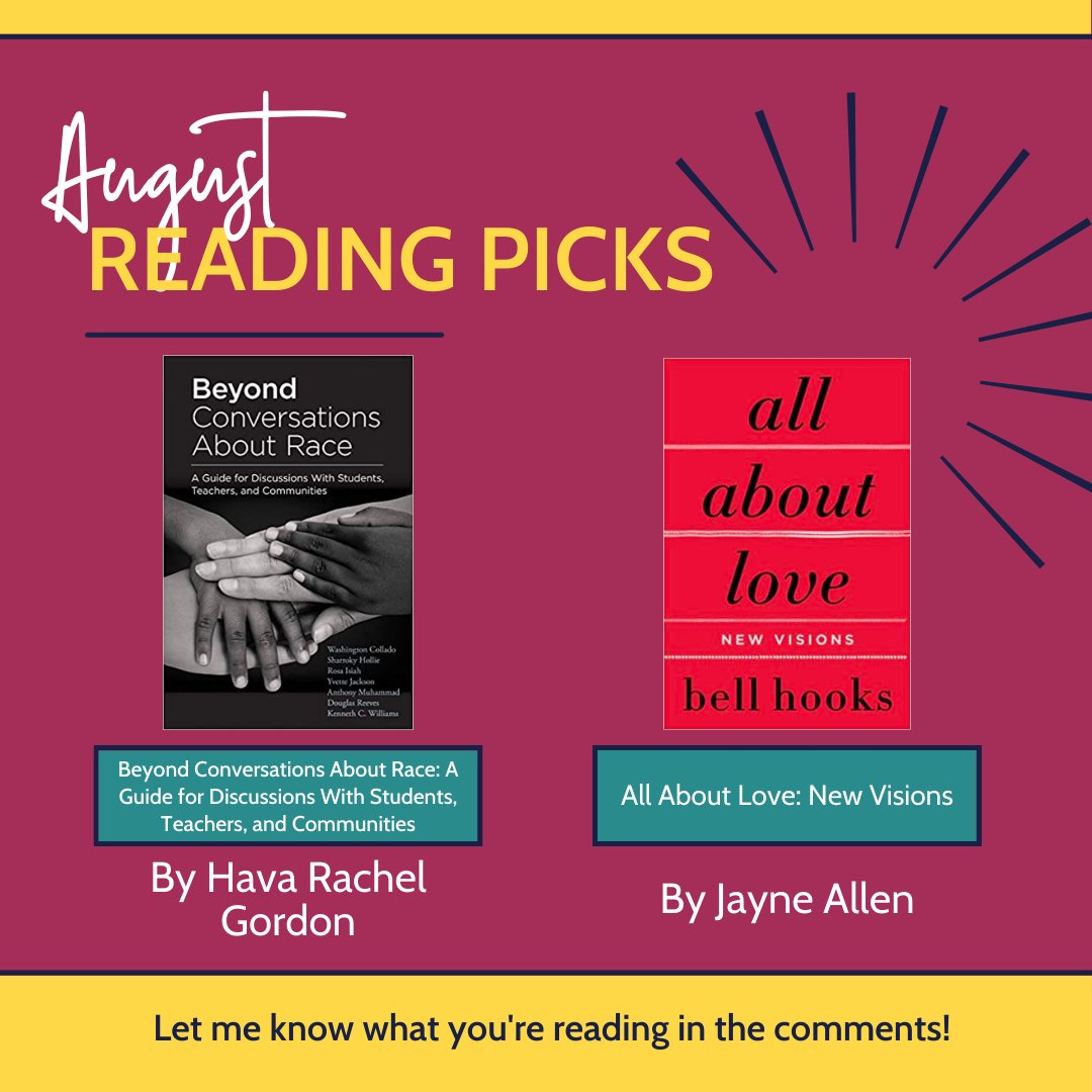 #WhatImReadingWednesday - August!
⁠
I'm reading 4️⃣ books this month! 
⁠
1. Beyond Conversations About Race by Hava Rachel Gordon!⁠
2. all about love by bell hooks.
⁠3. Set Boundaries by Nedra Glover Tawwab
4. Fire and Blood by George RR Martin

What are you reading? ⁠
⁠⁠