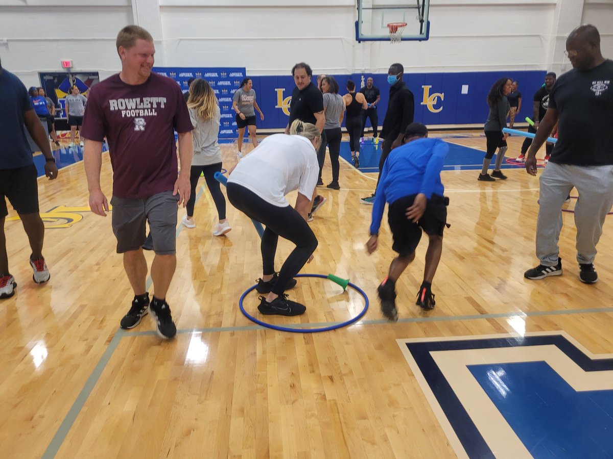 GISD_PE's tweet photo. Secondary Health & PE is back! We are energized, engaged, and committed to having a superb year in #GISDHPE! Excellent day of PD to kickoff staff development week. #health #makePEfun #wellness #professionaldevelopment #tuesdayvibes @gisdwellness @GISD_PD @gisdnews https://t.co/oYkm1o5QRe